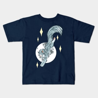 Moon Kitten - Silver Tabby Kids T-Shirt